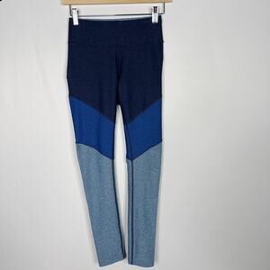 Outdoor Voices XSmall XS Blue Heather Tri Colorblock Leggings Workout Athletic